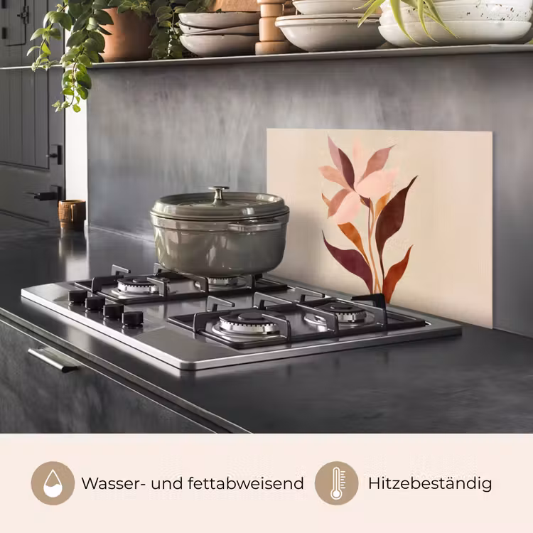 Bloemen - Blaadjes - Minimalistisch - Roze keuken achterwand spatscherm klein -usp_DE