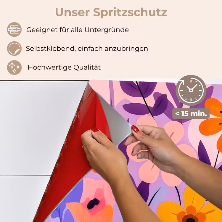 Bloemen - Kleurrijk - Bladeren keuken achterwand spatscherm klein -spatscherm_DE