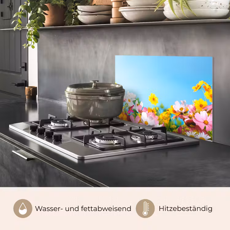 Bloemen - Kleurrijk - Blauw - Natuur keuken achterwand spatscherm klein -usp_DE