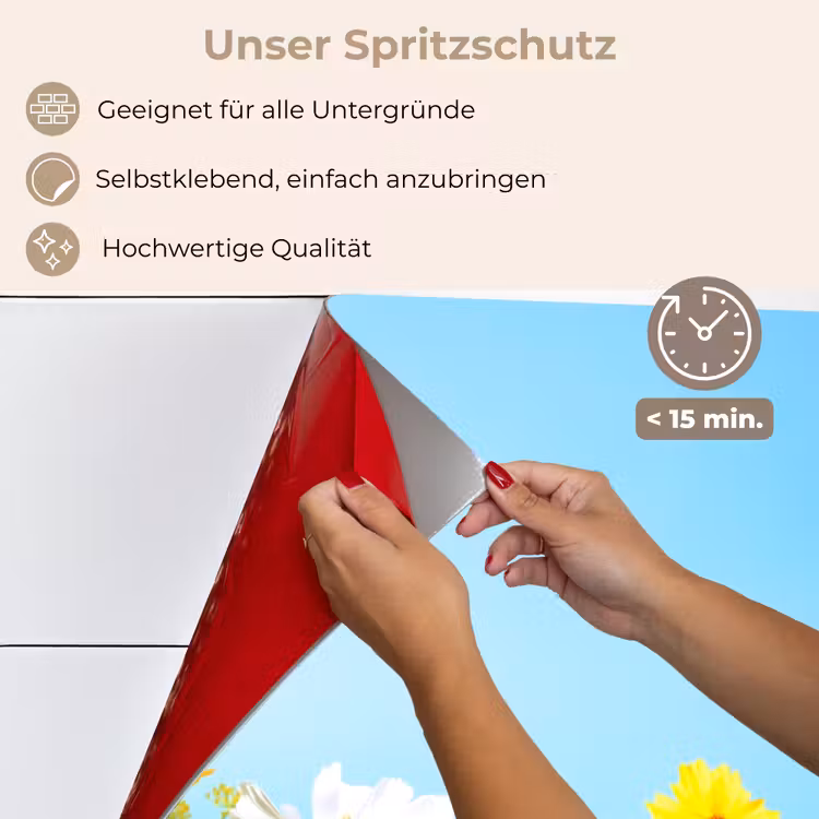 Bloemen - Kleurrijk - Blauw - Natuur keuken achterwand spatscherm klein -spatscherm_DE