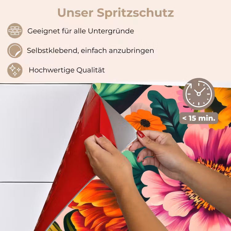 Bloemen - Kleurrijk - Roze keuken achterwand spatscherm klein -spatscherm_DE