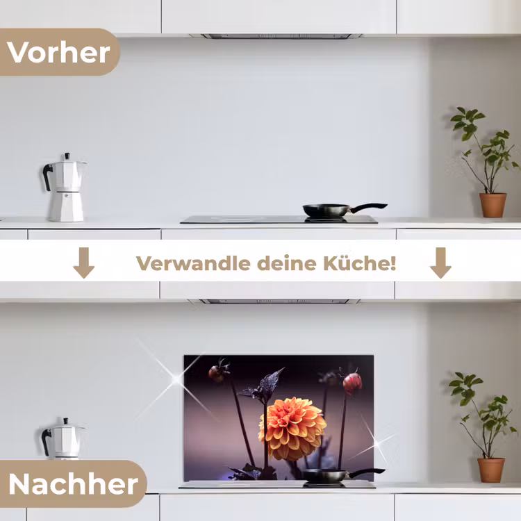 Bloemen - Chrysant - Macro - Planten keuken achterwand spatscherm klein -voor_na_DE