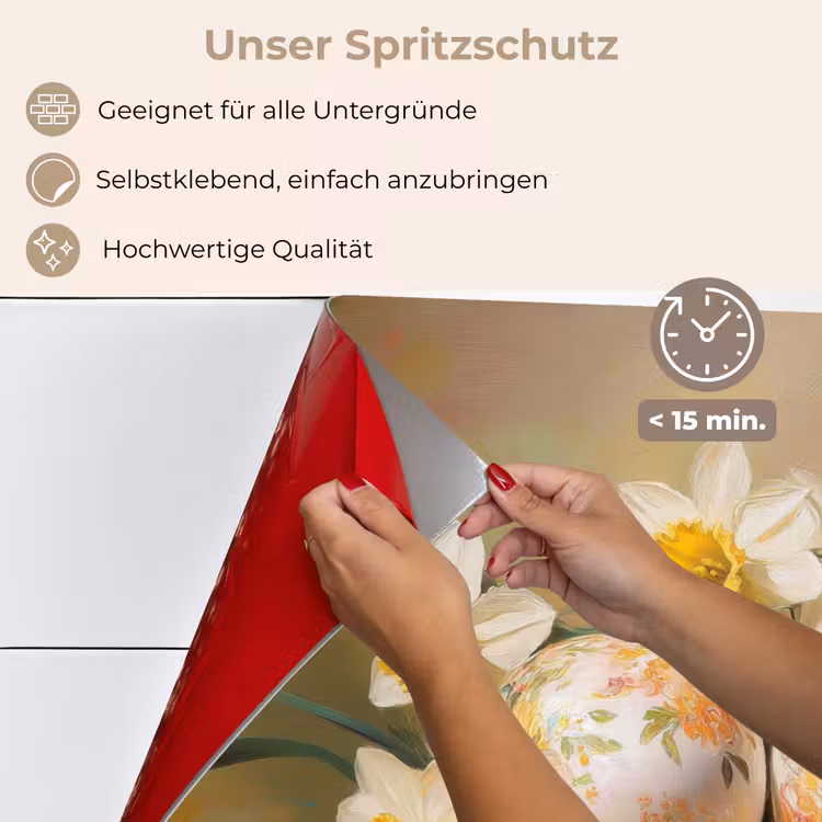 Bloemen - Eieren - Geschilderd keuken achterwand spatscherm klein -spatscherm_DE