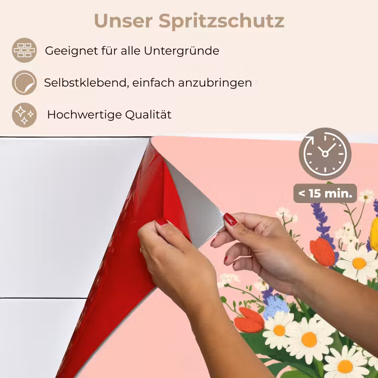 Bloemen - Lint - Kaartje keuken achterwand spatscherm klein -spatscherm_DE