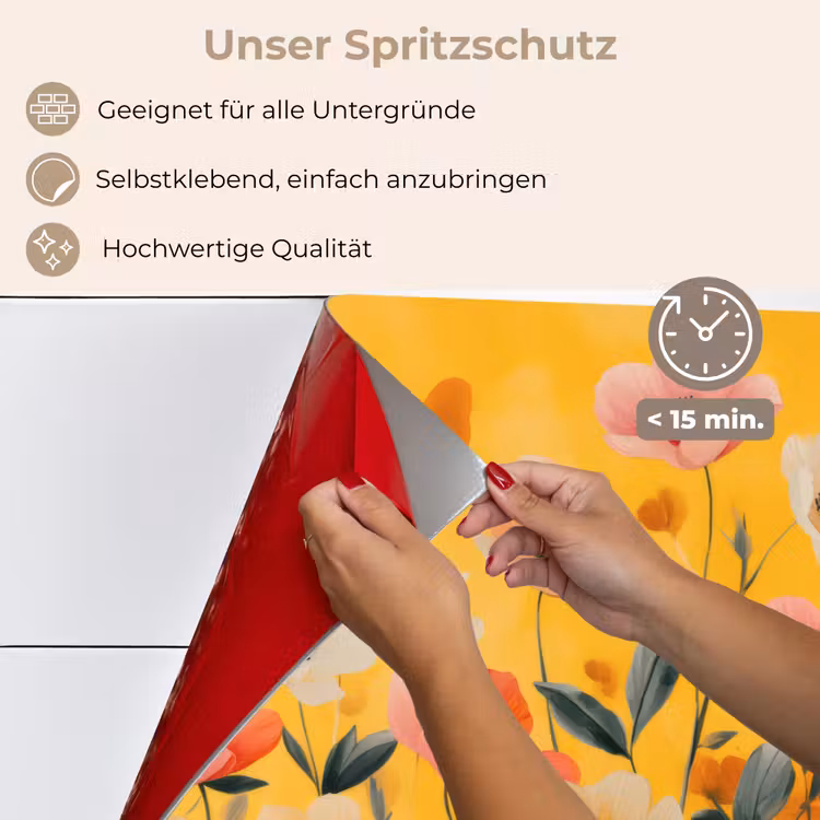 Bloemen - Veld - Geel keuken achterwand spatscherm klein -spatscherm_DE