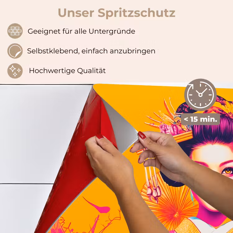Bloemen - Vrouw - Kimono - Roze keuken achterwand spatscherm klein -spatscherm_DE