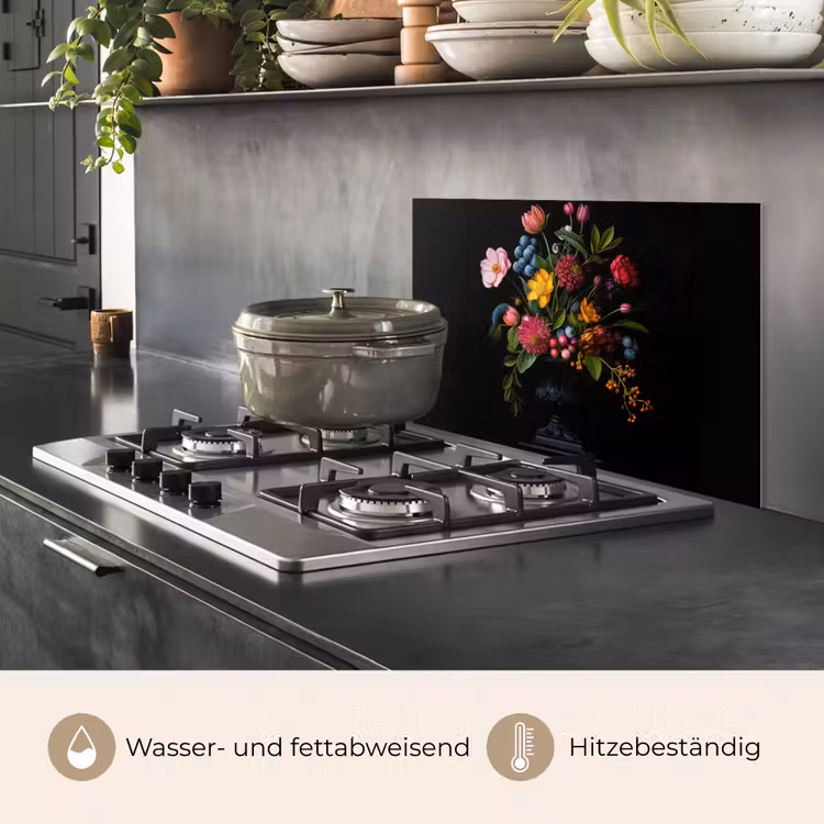 Bloemen - Vrolijk - Vaas keuken achterwand spatscherm klein -usp_DE