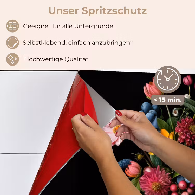 Bloemen - Vrolijk - Vaas keuken achterwand spatscherm klein -spatscherm_DE