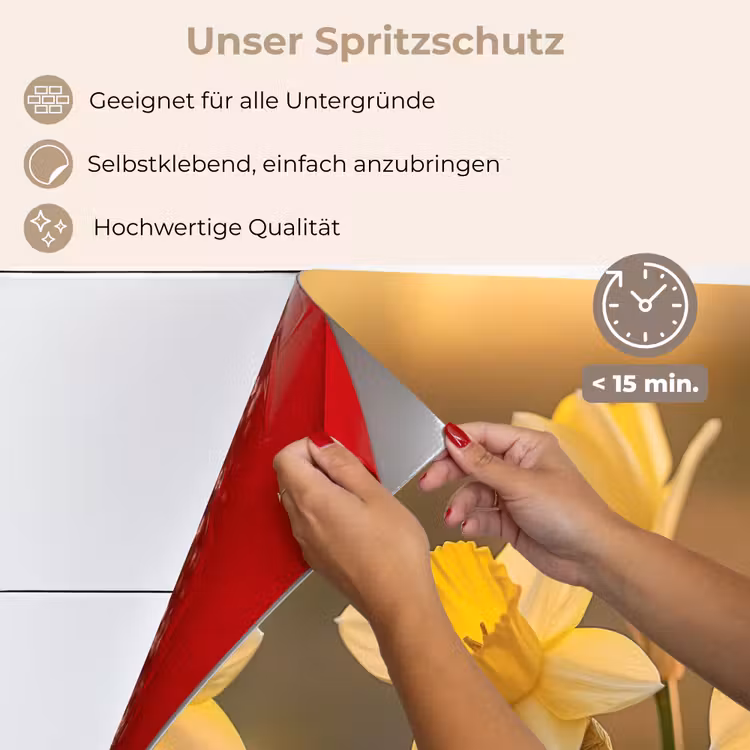 Bloemen - Geel - Wazig keuken achterwand spatscherm klein -spatscherm_DE