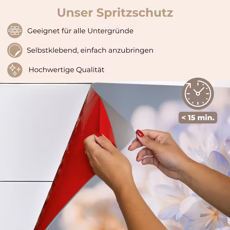 Bloemen - Lichtblauw - Wazig - Trosje keuken achterwand spatscherm klein -spatscherm_DE