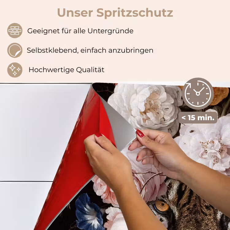 Bloemen - Jan Davidsz de Heem - Tijger - Schilderij - Stilleven - Oude meesters keuken achterwand spatscherm middel -spatscherm_DE