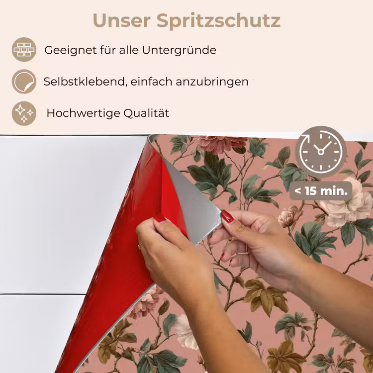 Bloemen - Klassiek - Roze keuken achterwand spatscherm klein 900 -spatscherm_DE