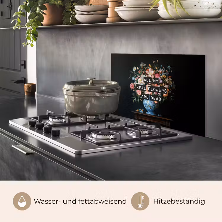 Bloemen - Art - Pastel - Quotes keuken achterwand spatscherm klein -usp_DE