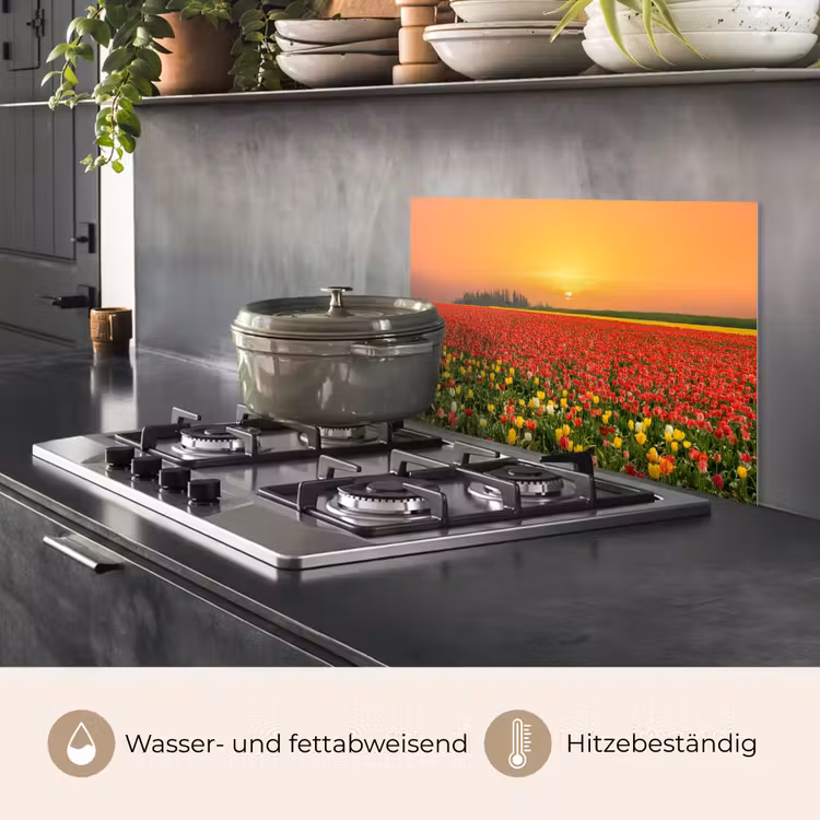 Bloemen - Landschap - Tulpen - Zonsondergang keuken achterwand spatscherm klein -usp_DE