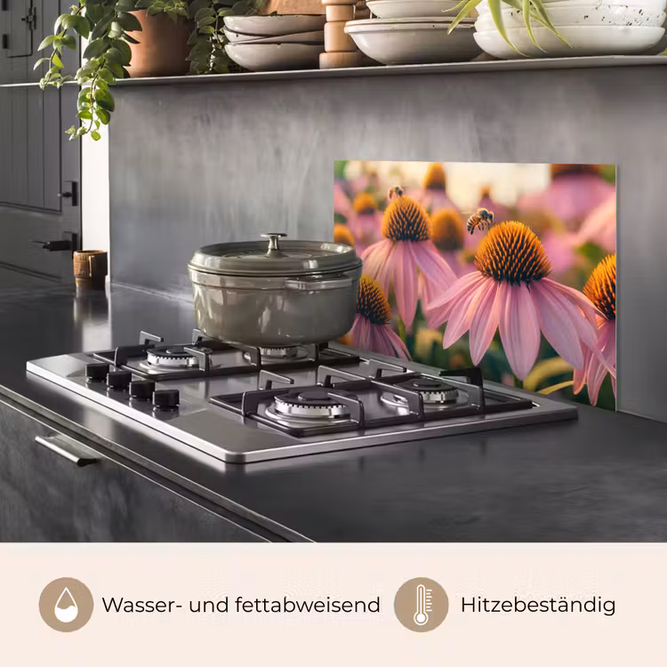 Bloemen - Paars - Bijen keuken achterwand spatscherm klein -usp_DE
