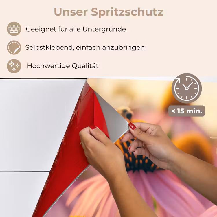 Bloemen - Paars - Bijen keuken achterwand spatscherm klein -spatscherm_DE