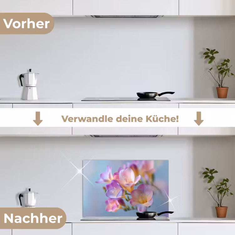 Bloemen - Paars - Overloop - Meeldraden keuken achterwand spatscherm klein -voor_na_DE