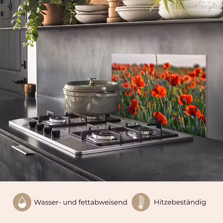 Bloemen - Klaprozen - Natuur - Rood keuken achterwand spatscherm klein -usp_DE