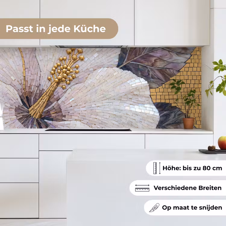 Bloemen - Mozaïek - Kunst - Modern - Goud keuken achterwand 2 middel -sfeer4_DE