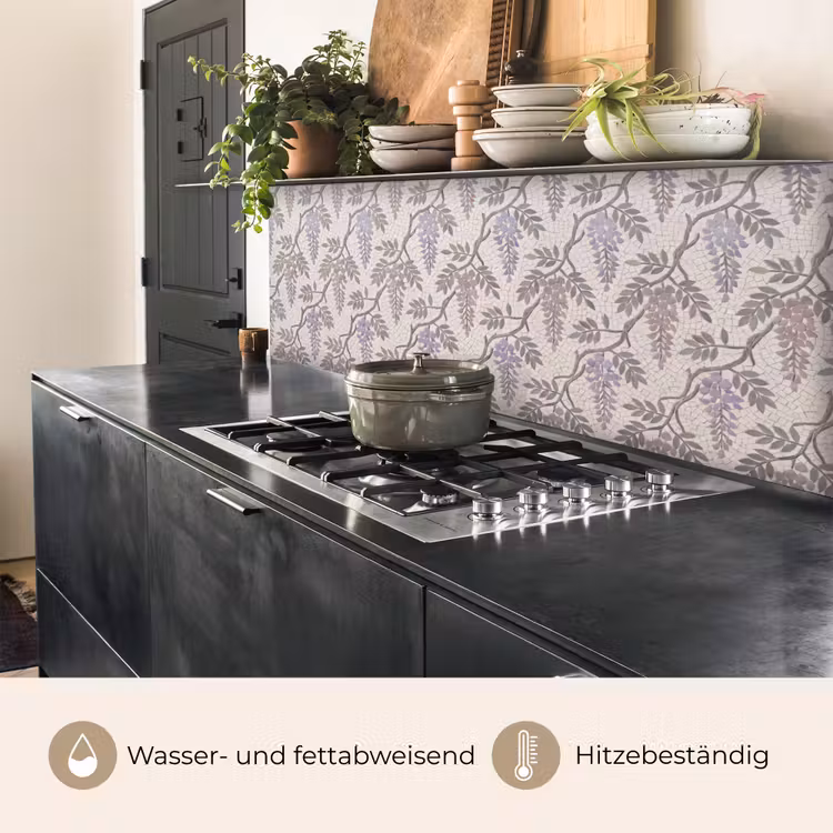 Bloemen - Mozaïek - Natuur - Patroon - Paars keuken achterwand 2 middel -usp_DE