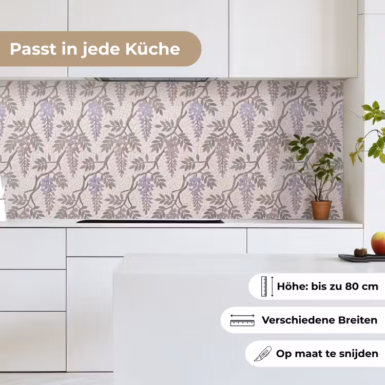 Bloemen - Mozaïek - Natuur - Patroon - Paars keuken achterwand 2 middel -sfeer4_DE
