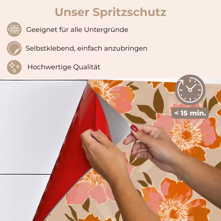 Bloemen - Motief - Retro keuken achterwand spatscherm klein 900 -spatscherm_DE
