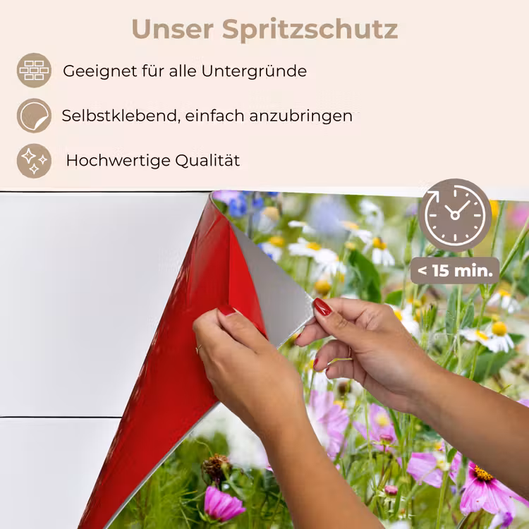 Bloemen - Natuur - Groen - Gras - Paars - Wit keuken achterwand spatscherm klein -spatscherm_DE