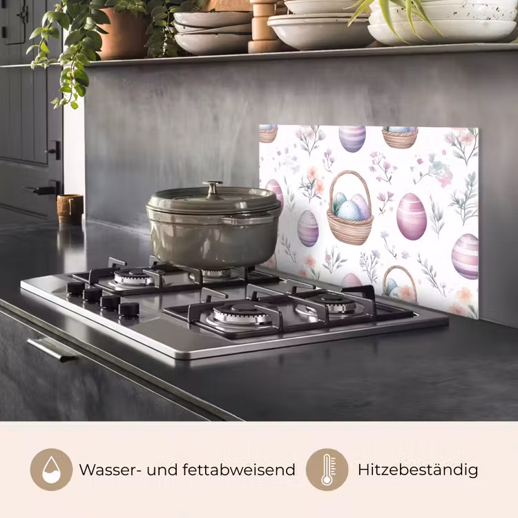 Bloemen - Paaseieren - Patroon keuken achterwand spatscherm klein -usp_DE