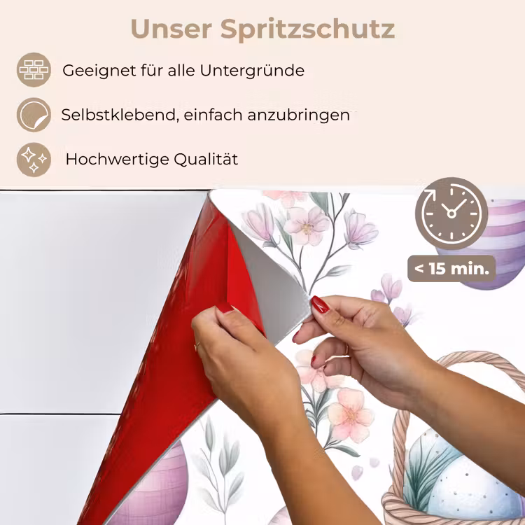 Bloemen - Paaseieren - Patroon keuken achterwand spatscherm klein -spatscherm_DE