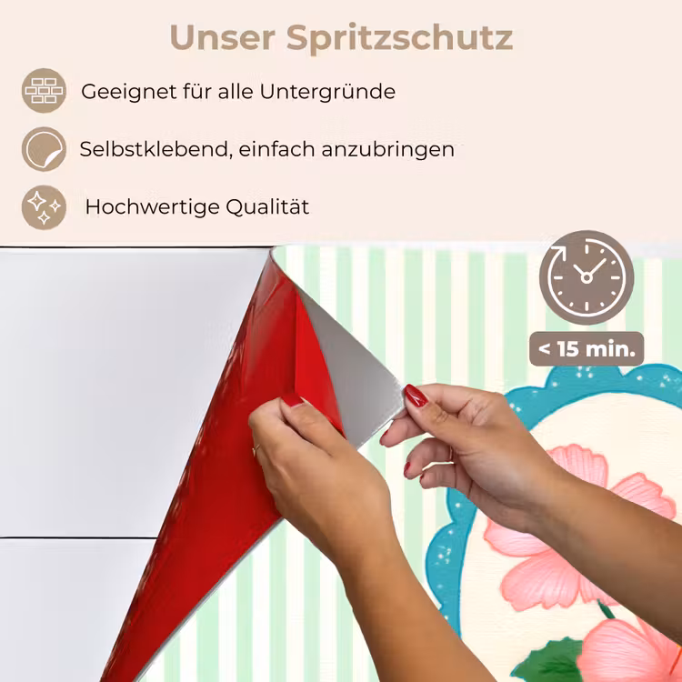 Bloemen - Ovaal - Strepen - Groen keuken achterwand spatscherm klein -spatscherm_DE