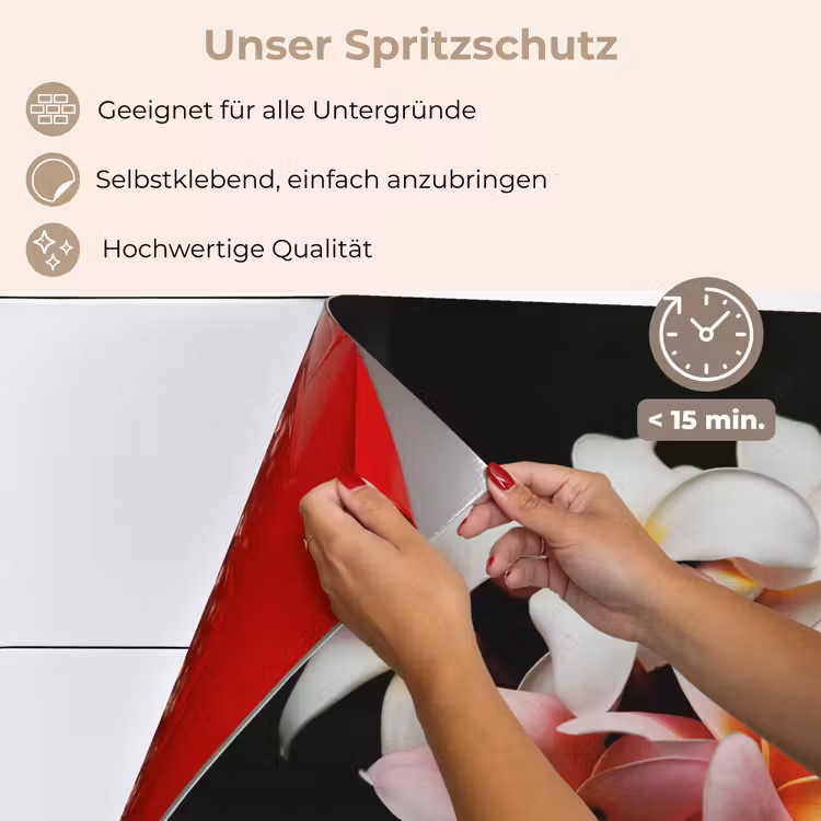 Bloemen - Roze - Zwart - Flora - Botanisch keuken achterwand spatscherm klein -spatscherm_DE