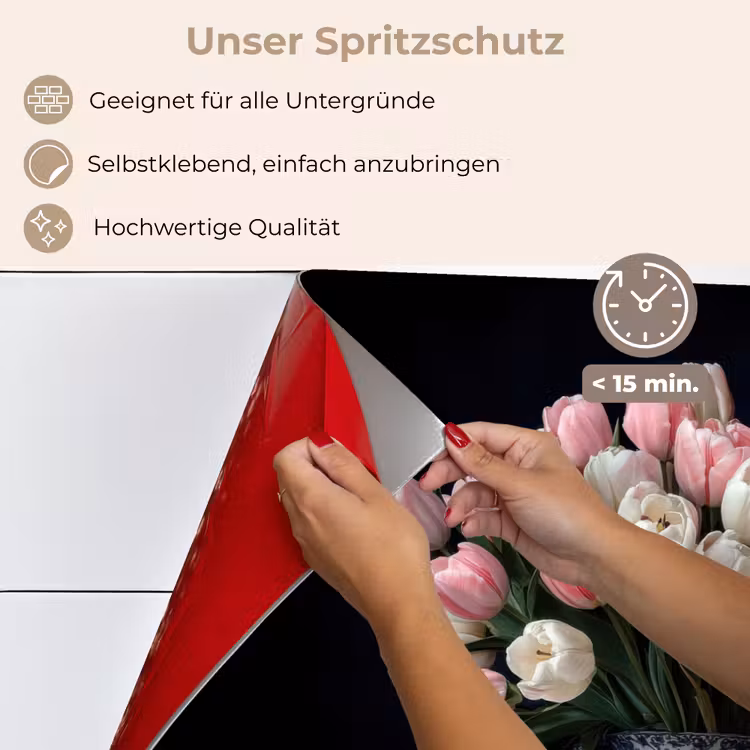 Bloemen - Roze - Tulpen - Vaas keuken achterwand spatscherm klein -spatscherm_DE