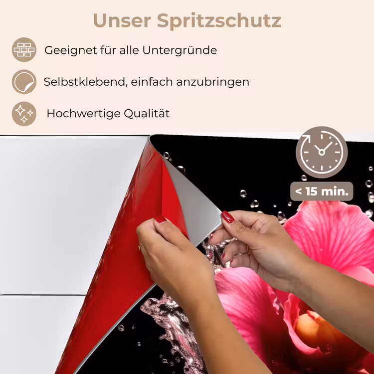 Bloemen - Roze - Water - Zwart - Botanisch - Natuur keuken achterwand spatscherm klein -spatscherm_DE