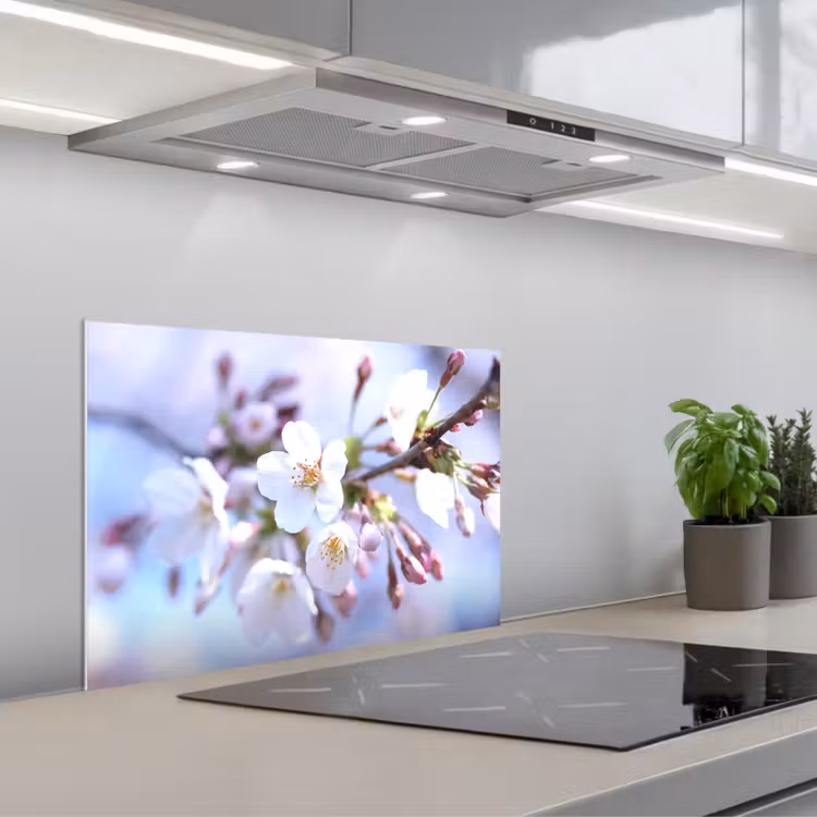 Bloemen - Sakura - Tak - Bloesem takken keuken achterwand spatscherm klein -3d_schuin
