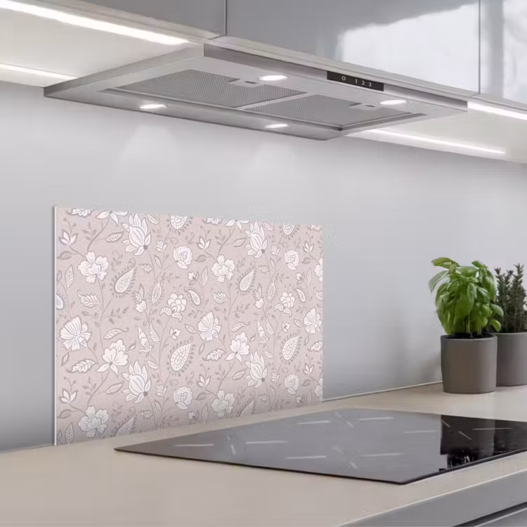 Bloemen - Getekend - Lavendel keuken achterwand spatscherm klein 900 -3d_schuin