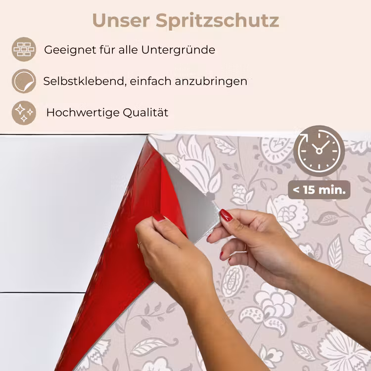 Bloemen - Getekend - Lavendel keuken achterwand spatscherm klein 900 -spatscherm_DE