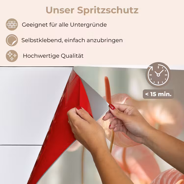 Bloemen - Stelen - Roze - Schaduw keuken achterwand spatscherm klein -spatscherm_DE