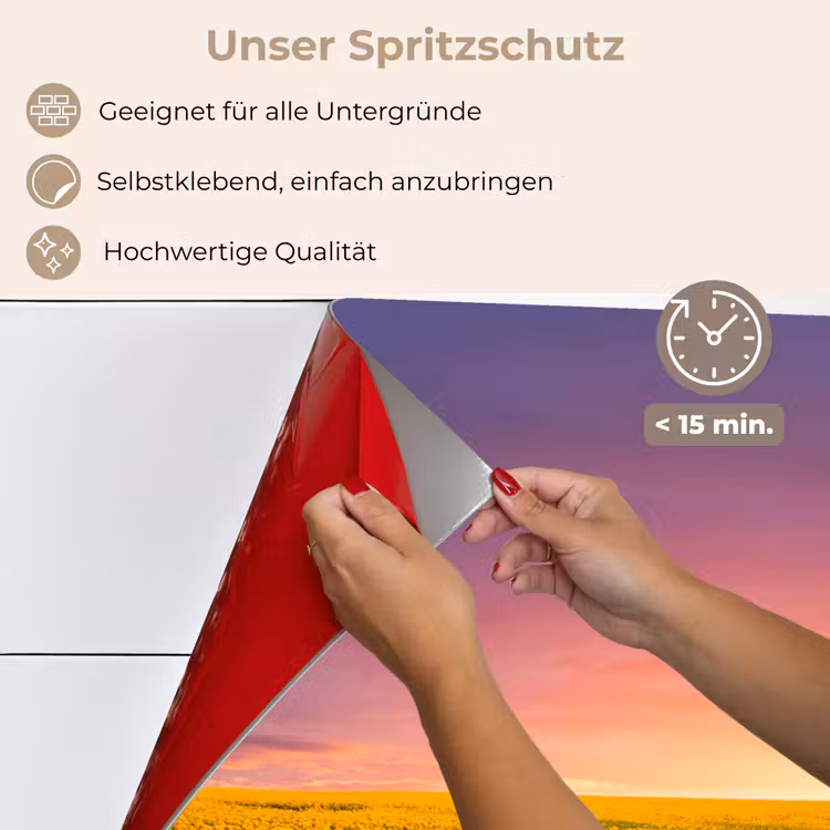 Bloemen - Weg - Lucht - Geel - Paars - Zonsondergang - Natuur keuken achterwand spatscherm klein -spatscherm_DE