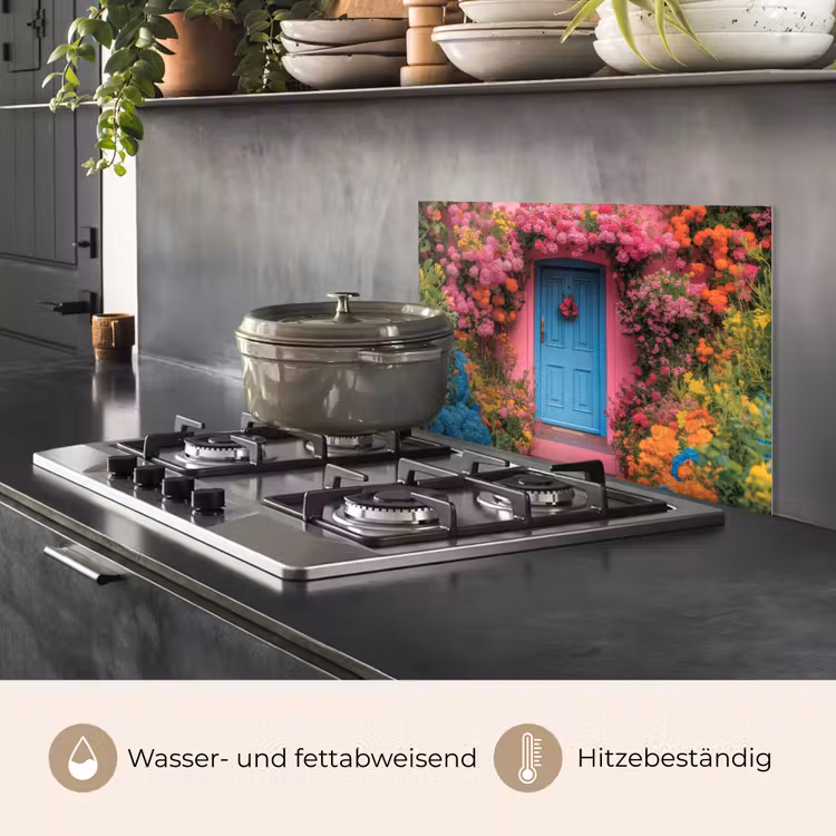 Bloemen - Deur - Roze keuken achterwand spatscherm klein -usp_DE