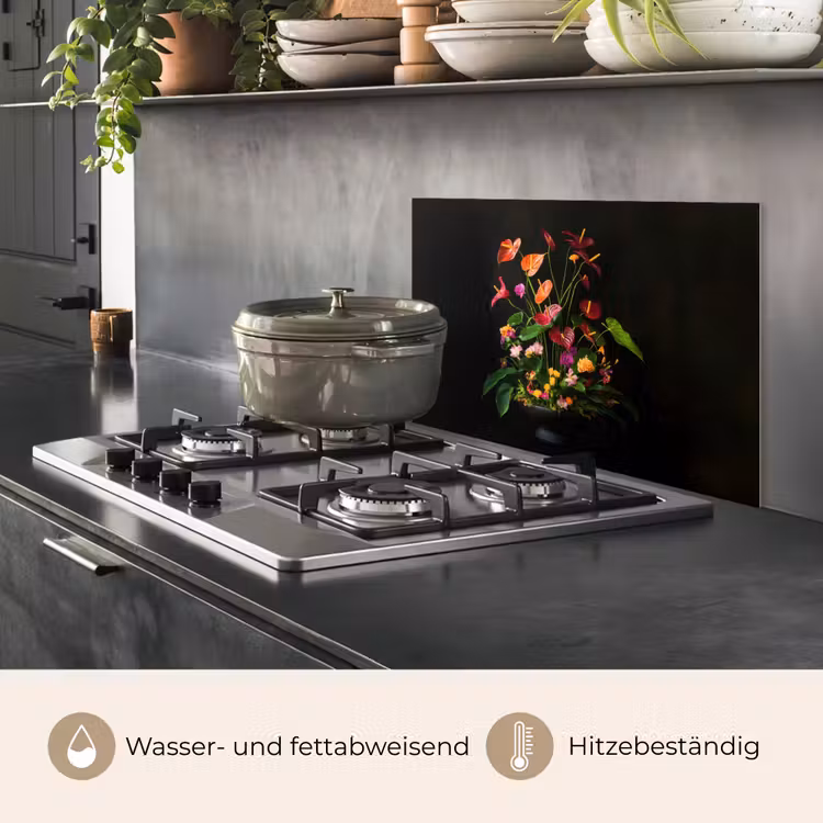 Bloemen - Vaas - Kleurrijk keuken achterwand spatscherm klein -usp_DE
