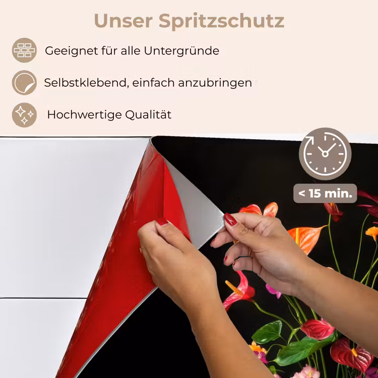 Bloemen - Vaas - Kleurrijk keuken achterwand spatscherm klein -spatscherm_DE