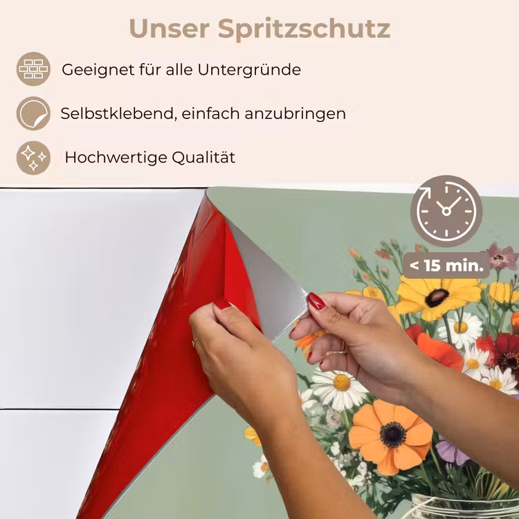Bloemen - Vaas - Kaartje keuken achterwand spatscherm klein -spatscherm_DE