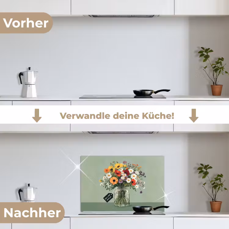Bloemen - Vaas - Kaartje keuken achterwand spatscherm klein -voor_na_DE