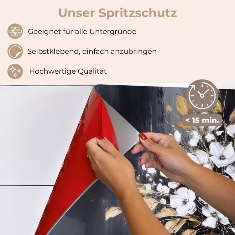 Bloemen - Wit - Vaas - Abstract keuken achterwand spatscherm klein -spatscherm_DE