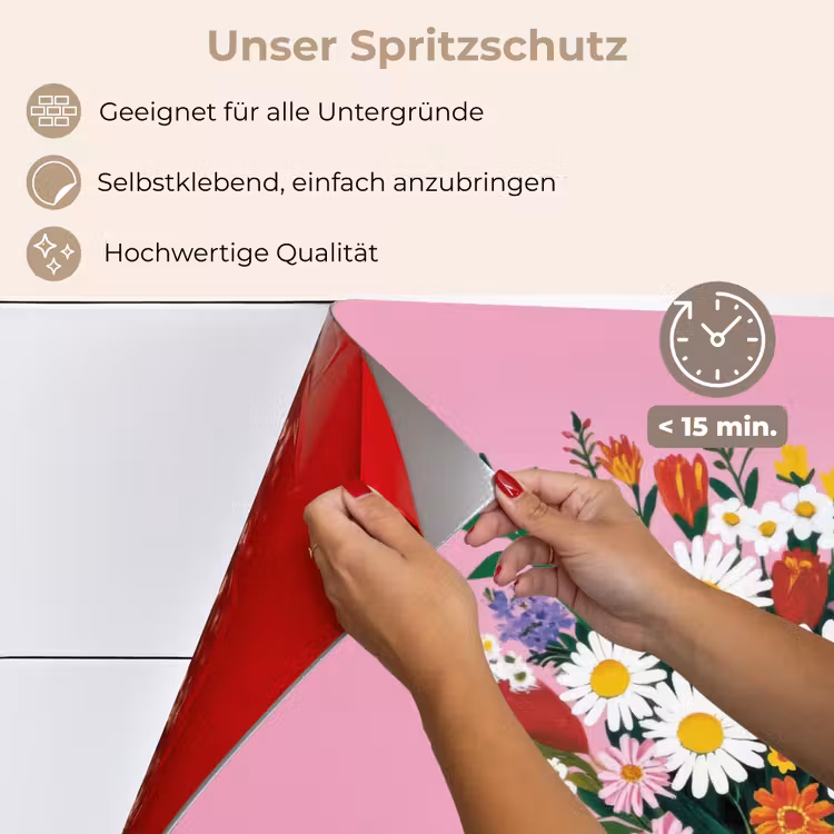 Bloemen - Quote - Kaartje - Kleurrijk keuken achterwand spatscherm klein -spatscherm_DE