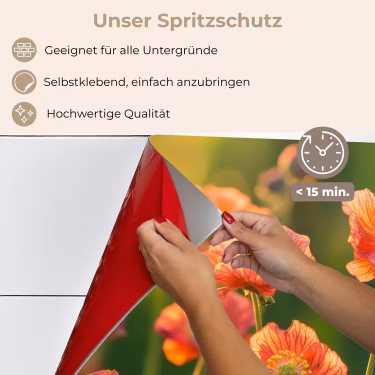 Bloemenveld - Zonnestralen - Oranje keuken achterwand spatscherm klein -spatscherm_DE