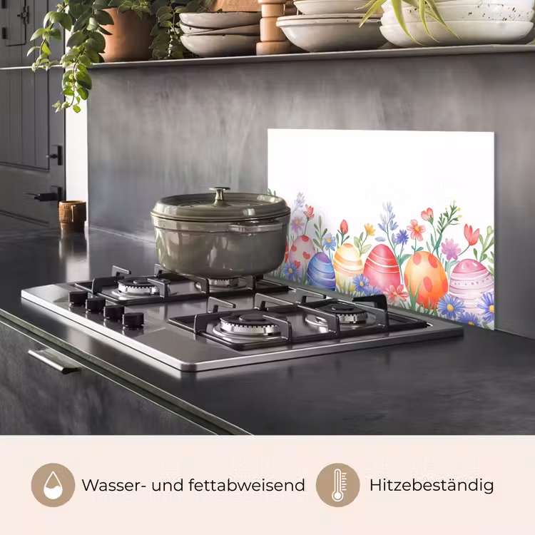 Bloementuin - Kleurrijk - Eieren keuken achterwand spatscherm klein -usp_DE