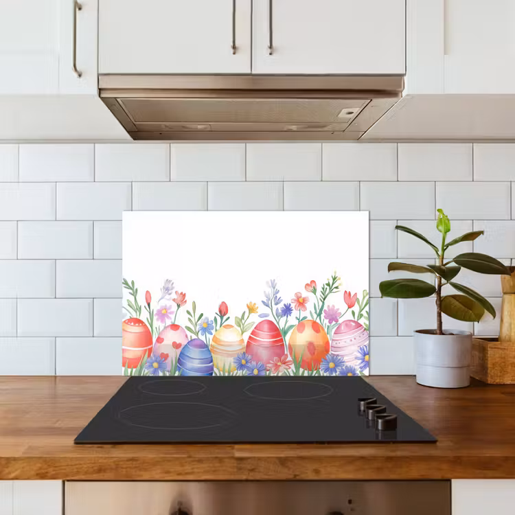 Bloementuin - Kleurrijk - Eieren keuken achterwand spatscherm klein -sfeer2