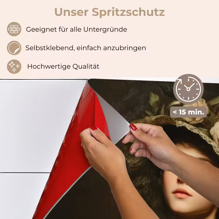 Bloemenhoed - Portret - Vrouw keuken achterwand spatscherm klein -spatscherm_DE