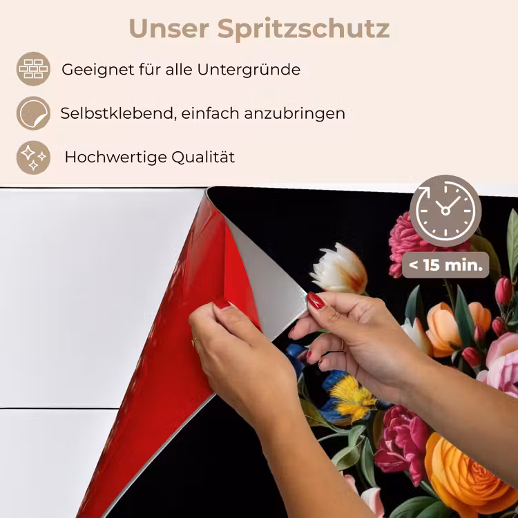Boeket - Romantisch - Kleurrijk keuken achterwand spatscherm klein -spatscherm_DE